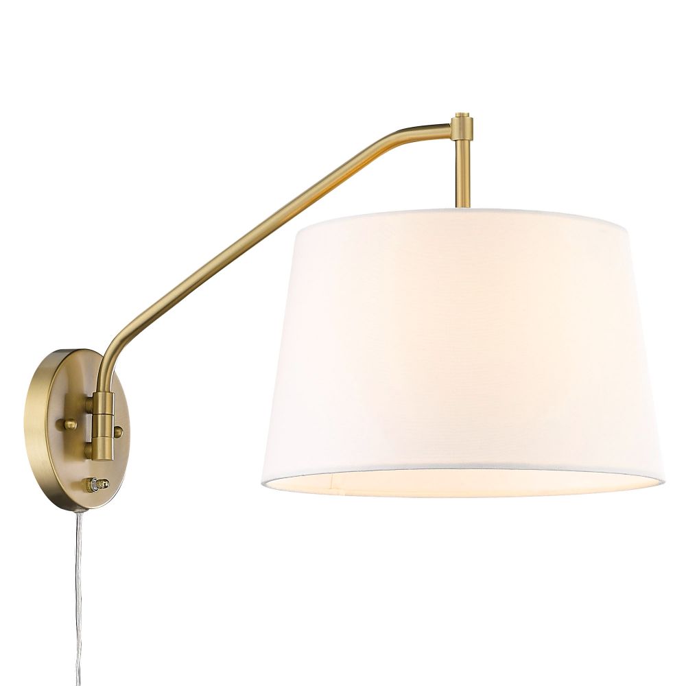 Golden Lighting 3694-A1W BCB-MWS Ryleigh 1 Light Articulating Wall Sconce in Brushed Champagne Bronze